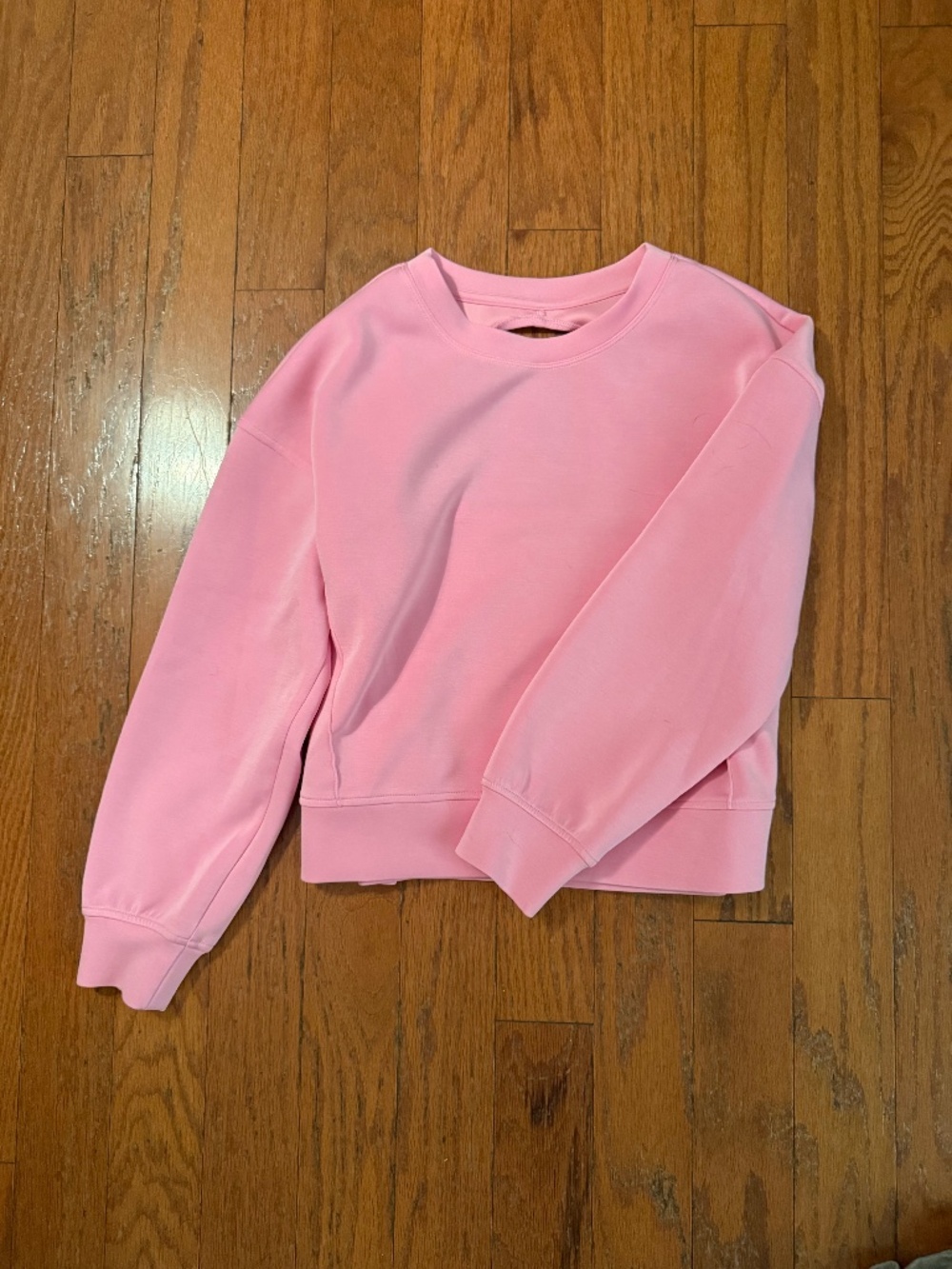 Pink Open-back Crew-neck Sweatshirt